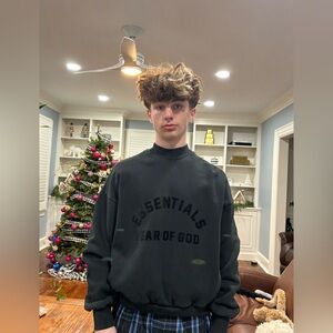 Essentials mens black sweatshirt size small